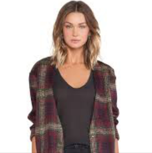 UNIF Sweaters - UNIF Nevermind Oversized Duster Cardigan Sweater, Plaid, Size L